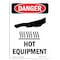 Signmission OSHA Danger Sign, Hot Equipment, 10in X 7in Rigid Plastic, 7" W, 10" H, Portrait OS-DS-P-710-V-1358 - alternate 1